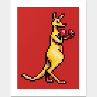 Kangaroo Boxer Pixel Art Posters and Art